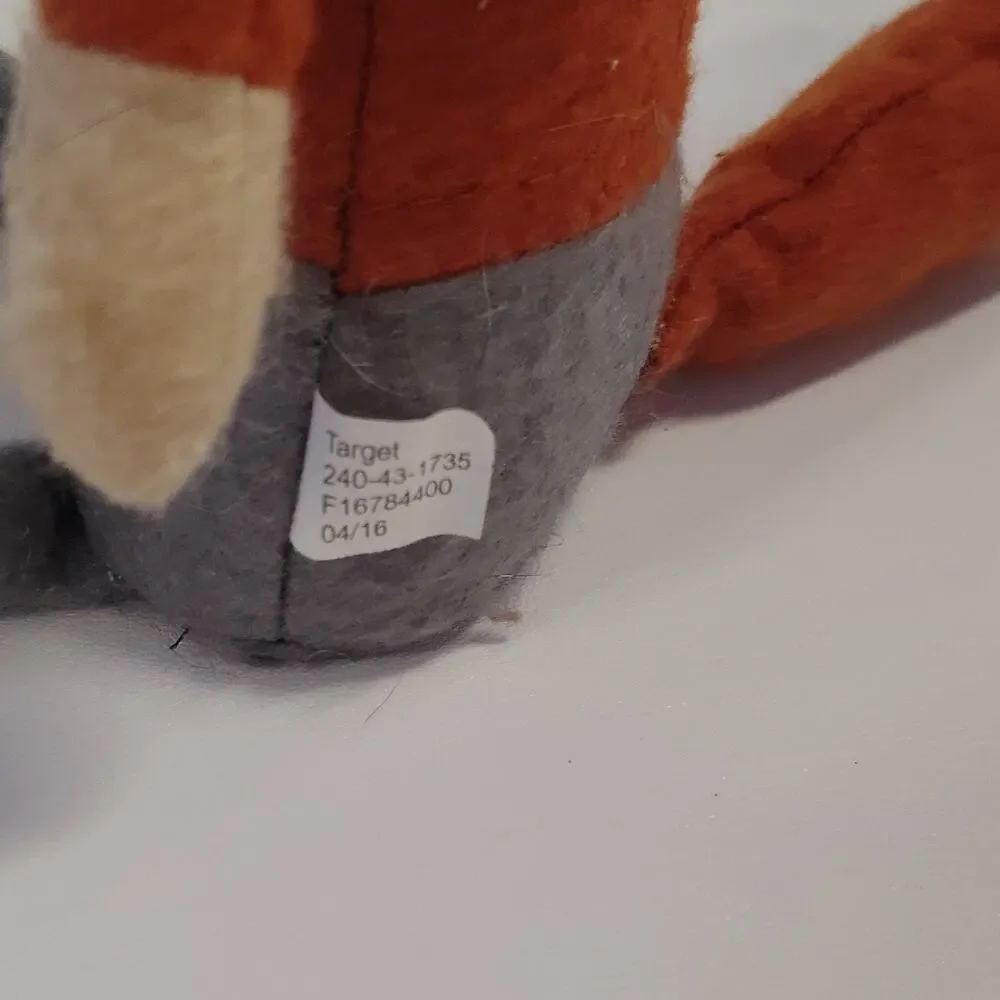 Target Orange Brown Fox Plush Felt Stuffed w/ Scarf Vest Fall Shelf Sitter